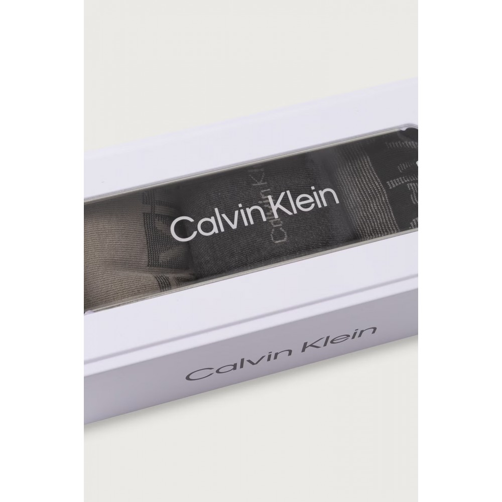 Calvin Klein 701241208-003,  CK MEN SOCK 3 pcs GIFTBOX  LOGO STRIPE, ΓΚΡΙ