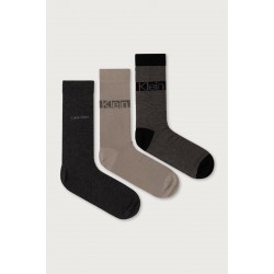 Calvin Klein 701241208-003,  CK MEN SOCK 3 pcs GIFTBOX  LOGO STRIPE, ΓΚΡΙ