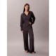 Calvin Klein LV00QS7729-ZN1, Γυναικείo Σετ Πυτζάμα Σατέν με all over print, SHINE EMBLEM BLACK