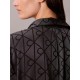 Calvin Klein LV00QS7729-ZN1, Γυναικείo Σετ Πυτζάμα Σατέν με all over print, SHINE EMBLEM BLACK