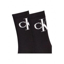 Calvin Klein 701228811-001, Γυναικείες Κάλτσες 2pack Monogram Αθλητικές Με Πετσέτα , ΜΑΥΡΟ
