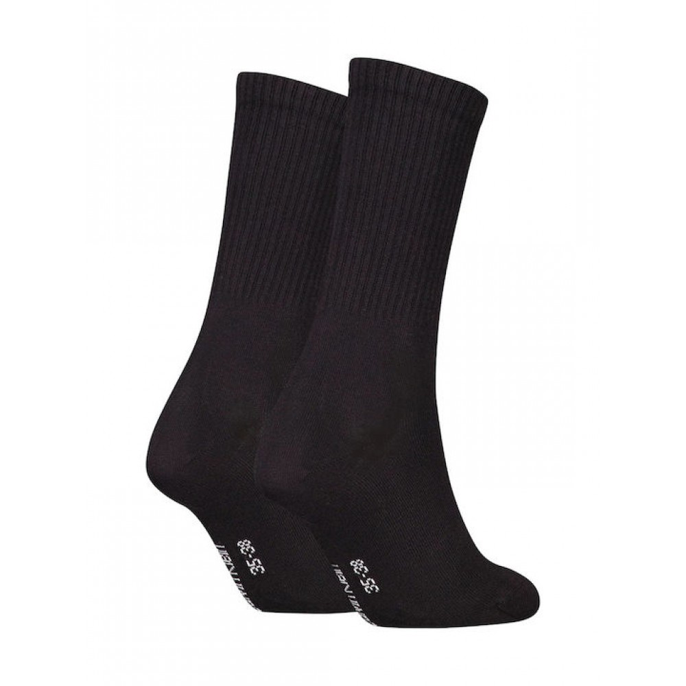 Calvin Klein 701228811-001, Γυναικείες Κάλτσες 2pack Monogram Αθλητικές Με Πετσέτα , ΜΑΥΡΟ