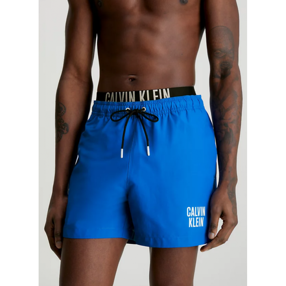 Ανδρικό Μαγιό Calvin Klein  Medium Double Waistband Swim Shorts KM0KM00798-C4X, DYNAMIC BLUE