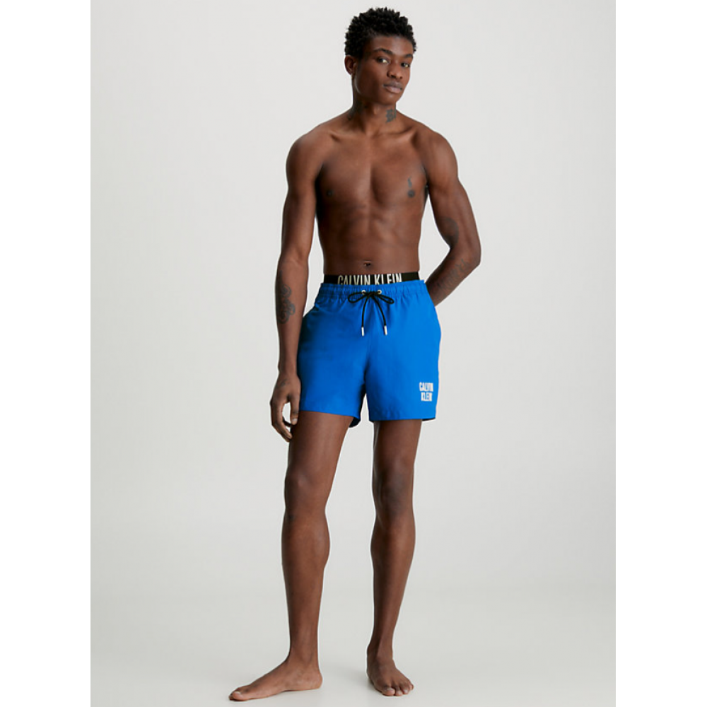 Ανδρικό Μαγιό Calvin Klein  Medium Double Waistband Swim Shorts KM0KM00798-C4X, DYNAMIC BLUE