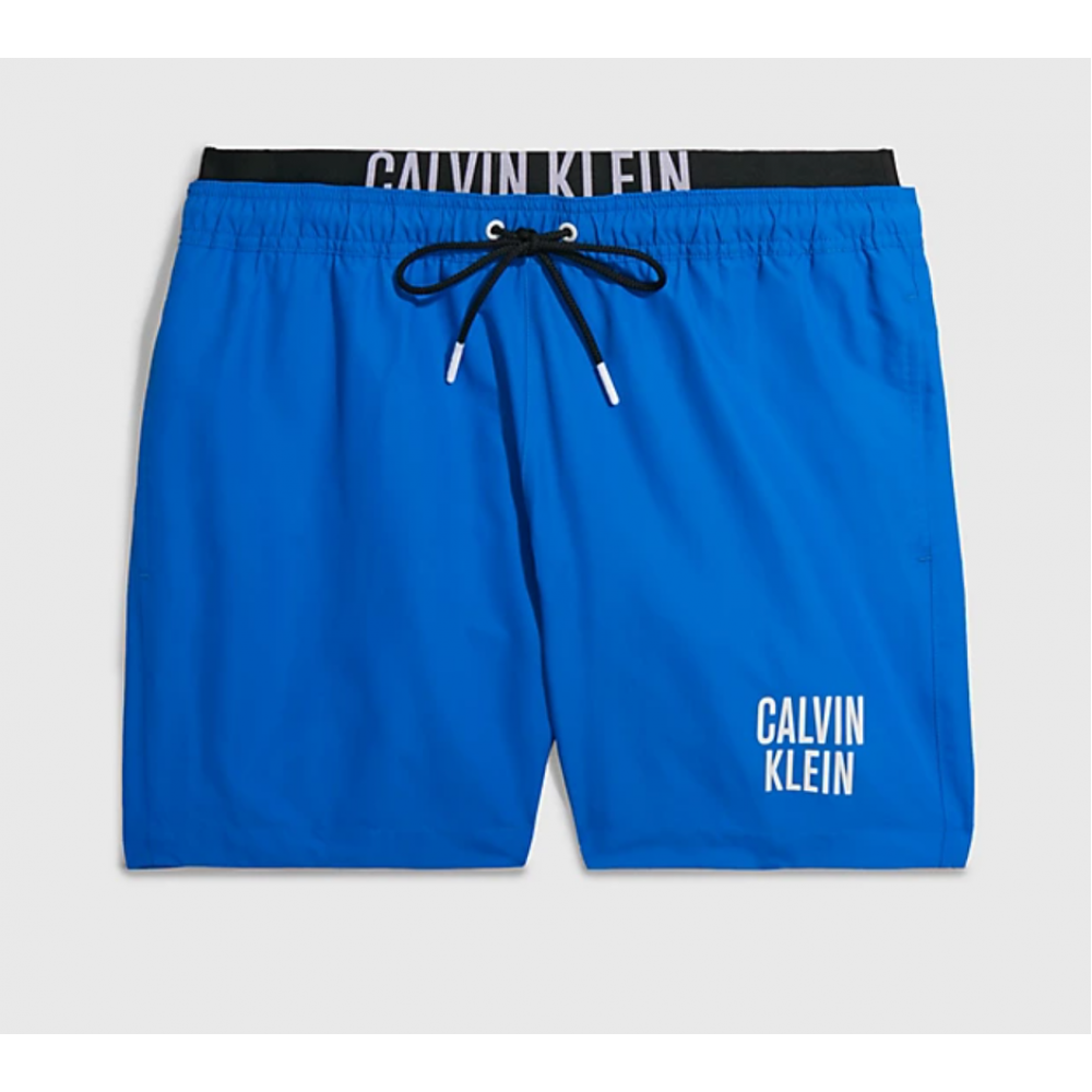 Ανδρικό Μαγιό Calvin Klein  Medium Double Waistband Swim Shorts KM0KM00798-C4X, DYNAMIC BLUE