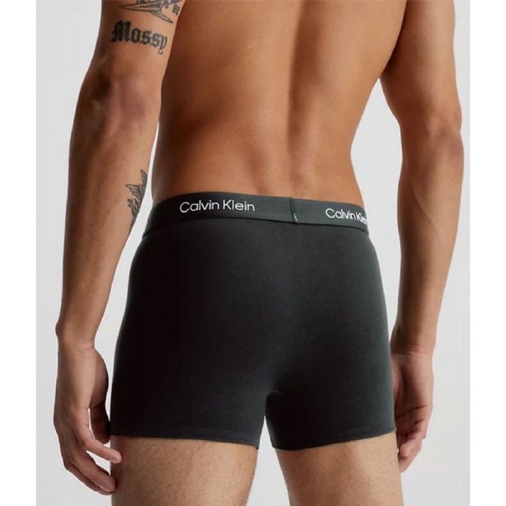 Ανδρικό Boxer Calvin Klein  Trunk 3pack 000NB3528A-UB1 ΜΑΥΡΟ