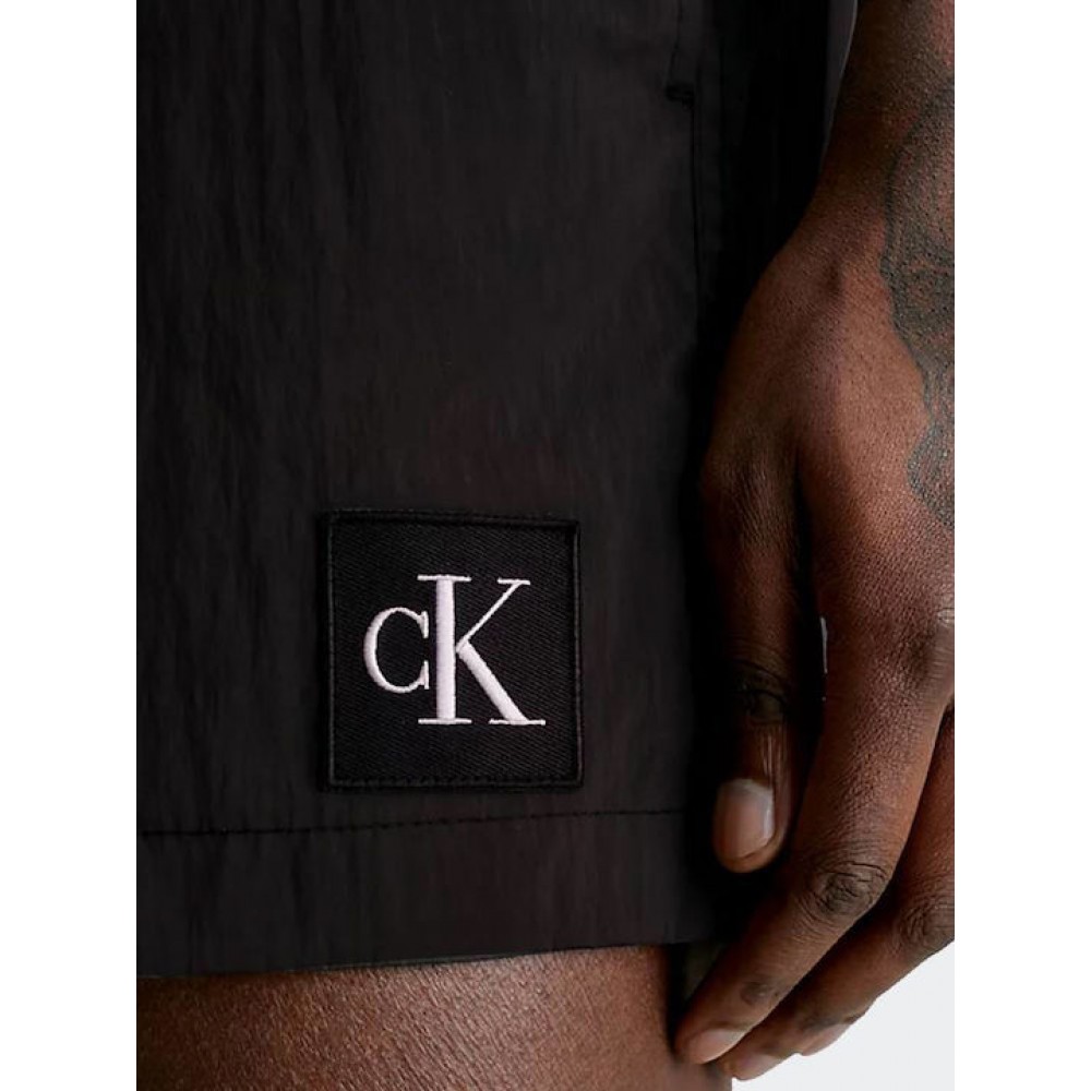 Ανδρικό Μαγιό  και Μεγάλα Μεγέθη Calvin Klein Medium Drawstring, KM0KM00819-BEH, ΜΑΥΡΟ