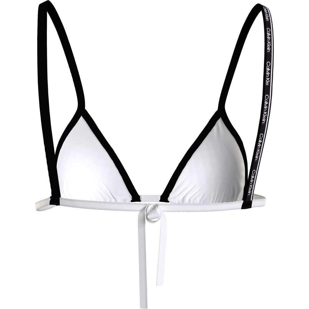 Calvin Klein Triangle Bikini Top  RP  KW0KW01977-YCD, Γυναικείο Μαγιό Τοπ με λογότυπο,  ΑΣΠΡΟ