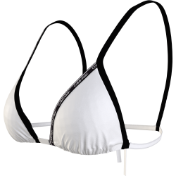 Calvin Klein Triangle Bikini Top  RP  KW0KW01977-YCD, Γυναικείο Μαγιό Τοπ με λογότυπο,  ΑΣΠΡΟ