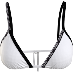 Calvin Klein Triangle Bikini Top  RP  KW0KW01977-YCD, Γυναικείο Μαγιό Τοπ με λογότυπο,  ΑΣΠΡΟ