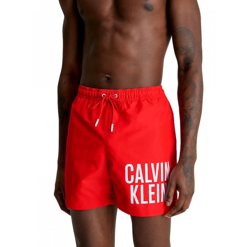 Ανδρικό Μαγιό  και Μεγάλα Μεγέθη Calvin Klein Medium Drawstring, KM0KM00794-XNE,  CAJUN RED