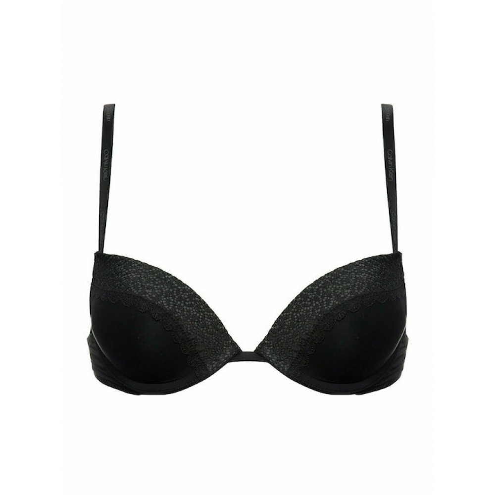 Σουτιέν Calvin Klein 000QF5145E-001 Plunge Push Up Flirty με προοδευτική επένδυση ΜΑΥΡΟ