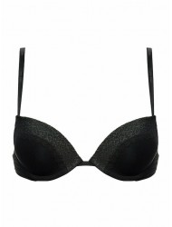 Σουτιέν Calvin Klein 000QF5145E-001 Plunge Push Up Flirty με προοδευτική επένδυση ΜΑΥΡΟ