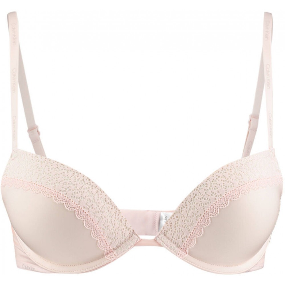 Σουτιέν Calvin Klein 000QF5145E-2NT Plunge Push Up Flirty με προοδευτική επένδυση ΑΠΑΛΟ ΡΟΖ