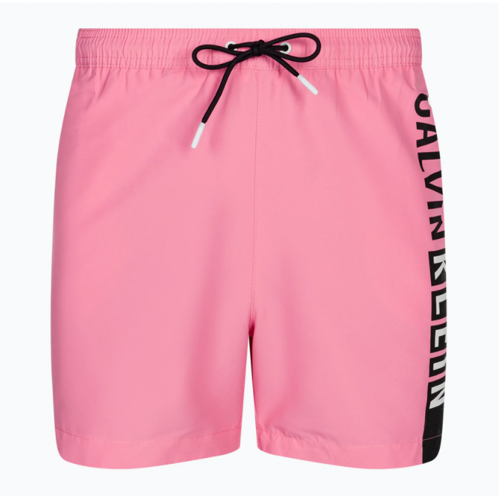 Calvin Klein Drawstring -GRAPHIC Swimwear Men KM0KM00991-TFZ, Ανδρικό Μαγιό Calvin Klein Μεσαίου Μήκους, ΡΟΖ