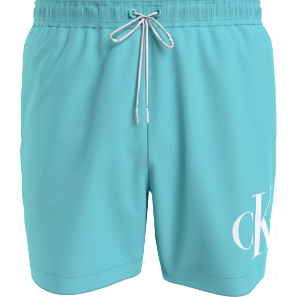 Calvin Klein Drawstring Swimwear Men KM0KM01003-CSY, Ανδρικό Μαγιό Calvin Klein Μεσαίου Μήκους, ΤΥΡΚΟΥΑΖ