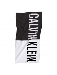 Πετσέτα θαλάσσης Calvin Klein KU0KU00122-BEH  Towel Block Unisex 170X90 cm,  ΜΑΥΡΟ-ΑΣΠΡΟ