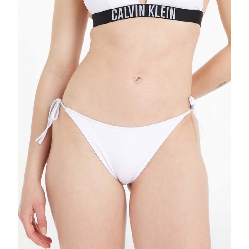 Calvin Klein String Side Tie Cheeky Bikini KW0KW01858-YCD,  Γυναικείο Κυλοτάκι Μαγιό Δετό, ΑΣΠΡΟ