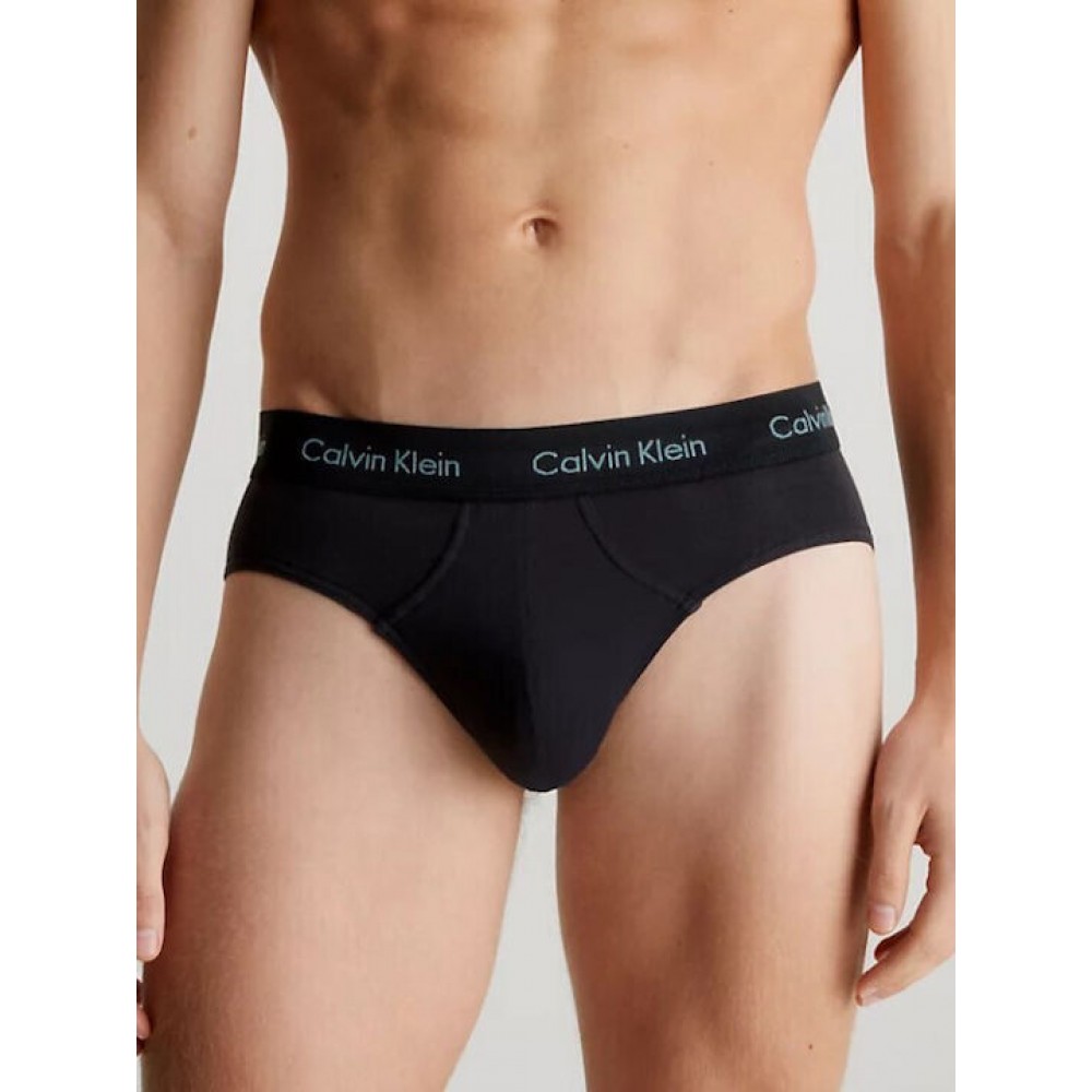 Calvin Klein Hip Brief 3PK 0000U2661G-N20, Ανδρικά Σλιπ σε oικονομική συσκευασία  3 τεμαχίων, ΜΑΥΡΟ