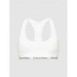 Calvin Klein Unlined Bralette 0000F3785E-100  με φαρδύ λάστιχο και αθλητική πλάτη ΑΣΠΡΟ