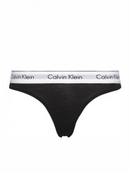 Calvin Klein Thong 000F3786E-001,  Γυναικείο Κυλοτάκι Στρινγκ με εξωτερικό λάστιχο, ΜΑΥΡΟ