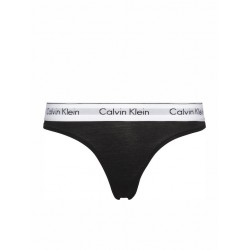 Calvin Klein Thong 000F3786E-001,  Γυναικείο Κυλοτάκι Στρινγκ με εξωτερικό λάστιχο, ΜΑΥΡΟ