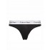 Calvin Klein Thong 000F3786E-001,  Γυναικείο Κυλοτάκι Στρινγκ με εξωτερικό λάστιχο, ΜΑΥΡΟ