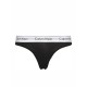 Calvin Klein Thong 000F3786E-001,  Γυναικείο Κυλοτάκι Στρινγκ με εξωτερικό λάστιχο, ΜΑΥΡΟ