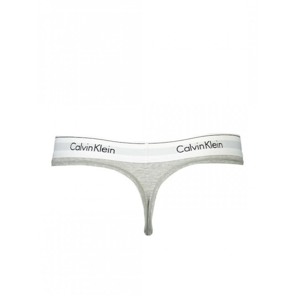 Calvin Klein Thong 0000F3786E-020,  Γυναικείο Κυλοτάκι Στρινγκ με εξωτερικό λάστιχο, ΓΚΡΙ