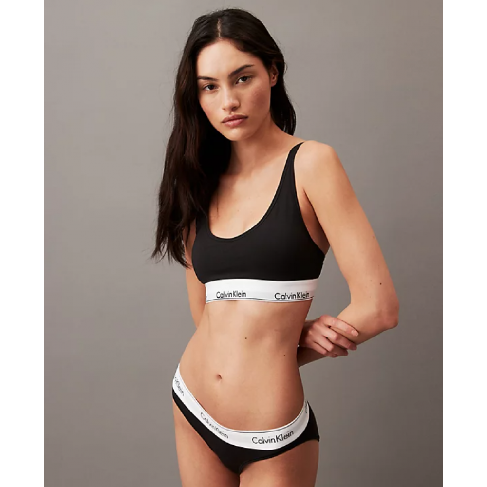 Γυναικείο Μπουστάκι Calvin Klein Lightly Lined Bralette 000QF7586E-UB1 με αφαιρούμενη ενίσχυση εσωτερικά ΜΑΥΡΟ