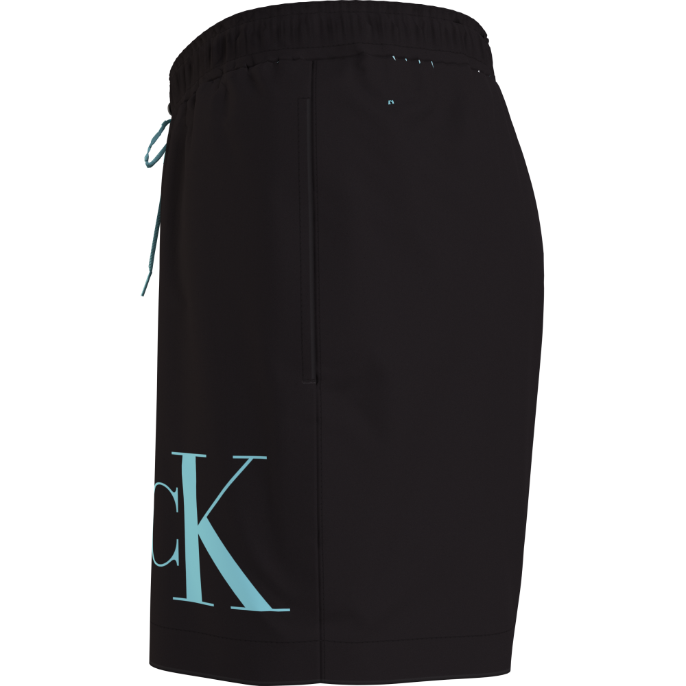 Calvin Klein Drawstring Swimwear Men KM0KM01003-BEH, Ανδρικό Μαγιό Calvin Klein Μεσαίου Μήκους, ΜΑΥΡΟ