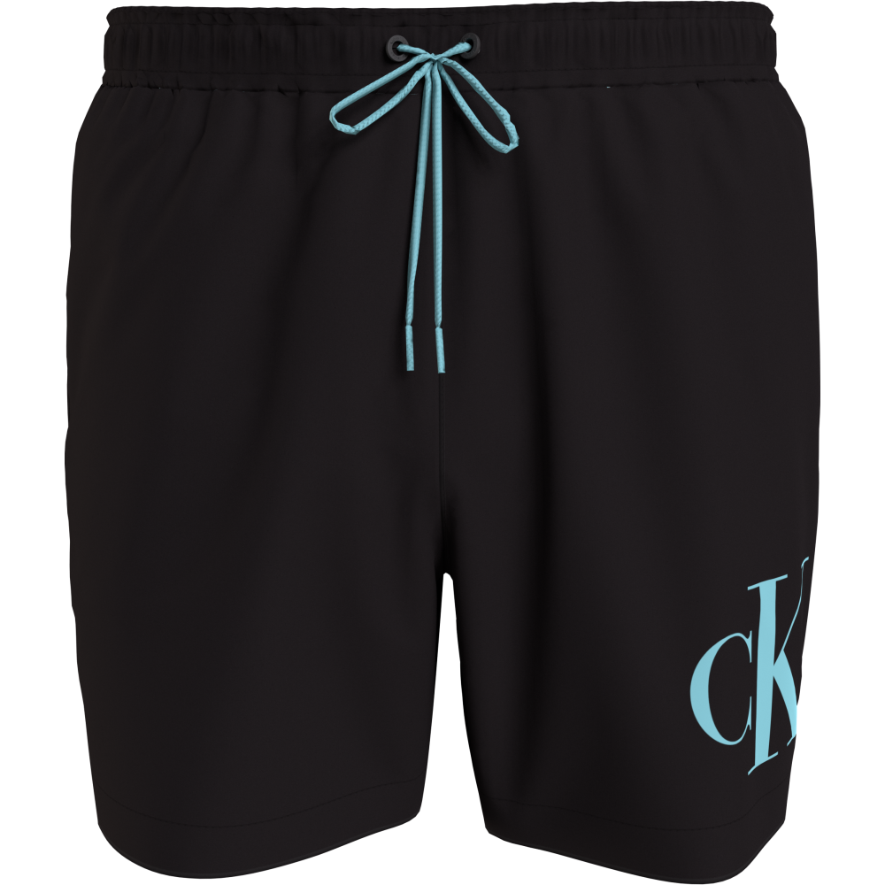 Calvin Klein Drawstring Swimwear Men KM0KM01003-BEH, Ανδρικό Μαγιό Calvin Klein Μεσαίου Μήκους, ΜΑΥΡΟ