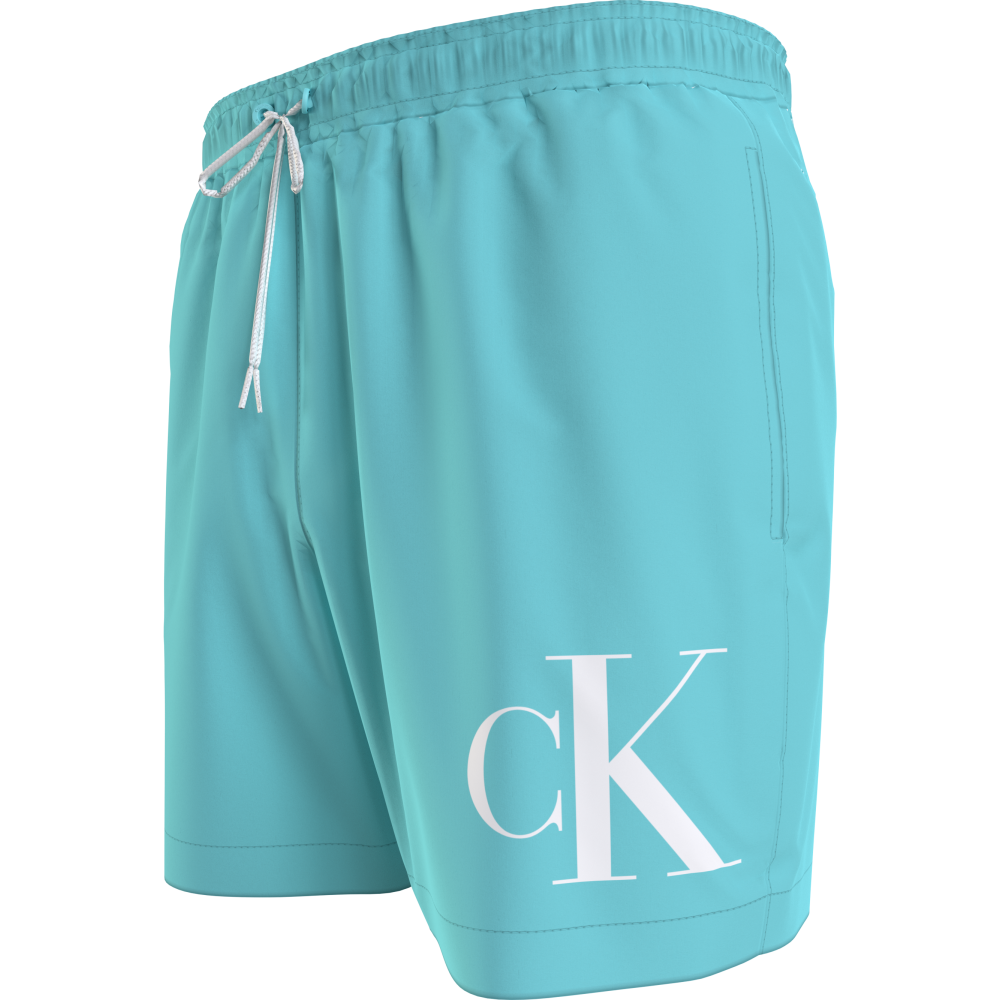 Calvin Klein Drawstring Swimwear Men KM0KM01003-CSY, Ανδρικό Μαγιό Calvin Klein Μεσαίου Μήκους, ΤΥΡΚΟΥΑΖ