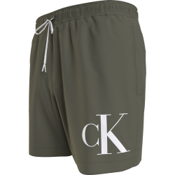 Calvin Klein Plus Size Medium Drawstring Swimwear Men KM0KM01003-LDY, Ανδρικό Μαγιό Calvin Klein Μεσαίου Μήκους, DUSTY OLIVE