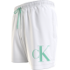 Calvin Klein Medium Drawstring Swimwear Men KM0KM01003-YCD, Ανδρικό Μαγιό Calvin Klein Μεσαίου Μήκους, ΑΣΠΡΟ