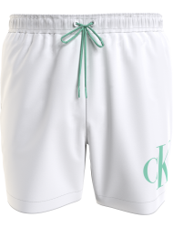 Calvin Klein Medium Drawstring Swimwear Men KM0KM01003-YCD, Ανδρικό Μαγιό Calvin Klein Μεσαίου Μήκους, ΑΣΠΡΟ