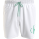 Calvin Klein Medium Drawstring Swimwear Men KM0KM01003-YCD, Ανδρικό Μαγιό Calvin Klein Μεσαίου Μήκους, ΑΣΠΡΟ