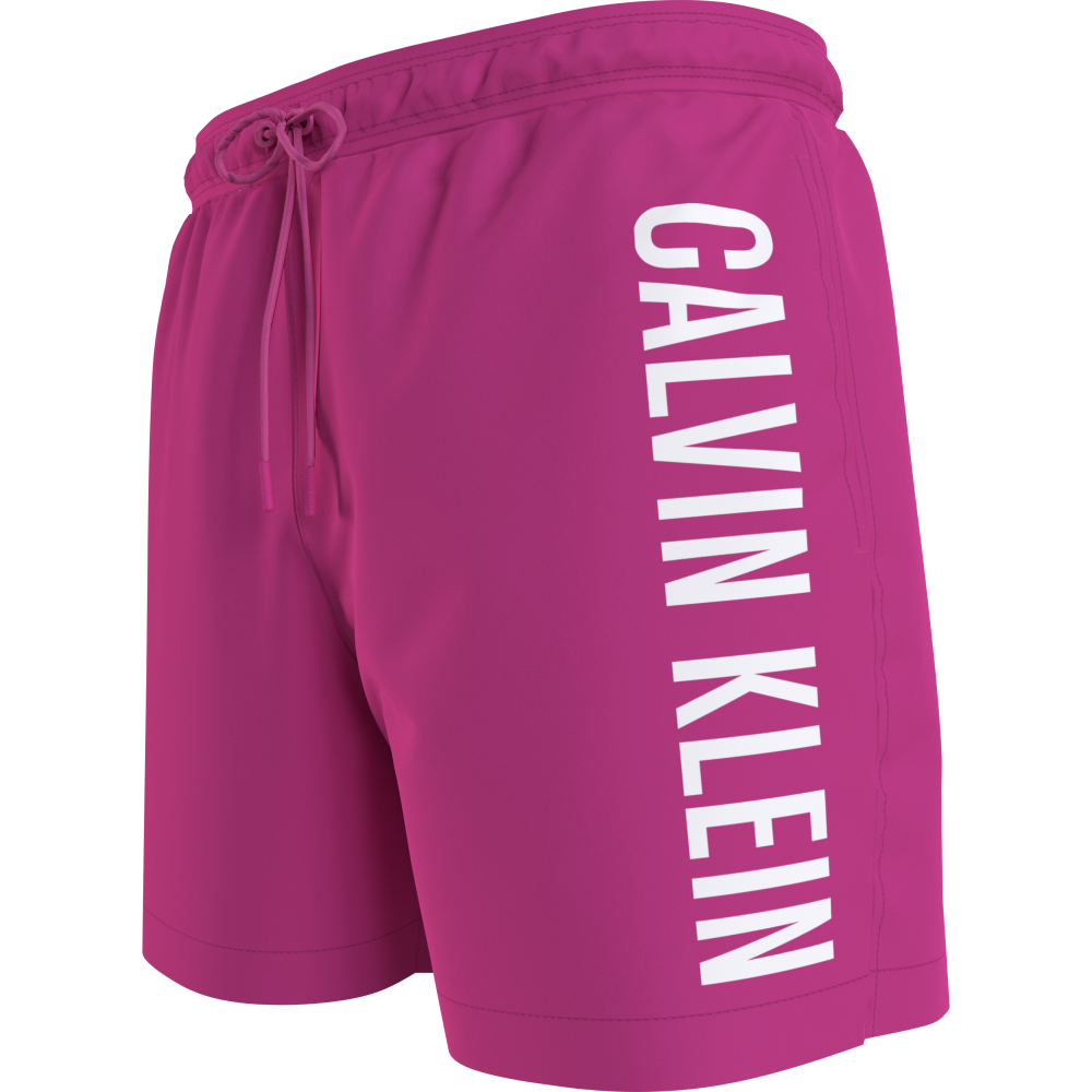 Calvin Klein medium Drawstring Swimwear Men KM0KM01004-T9Z, Ανδρικό Μαγιό Calvin Klein Μεσαίου Μήκους, ΦΟΥΞΙΑ