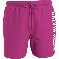 Calvin Klein medium Drawstring Swimwear Men KM0KM01004-T9Z, Ανδρικό Μαγιό Calvin Klein Μεσαίου Μήκους, ΦΟΥΞΙΑ