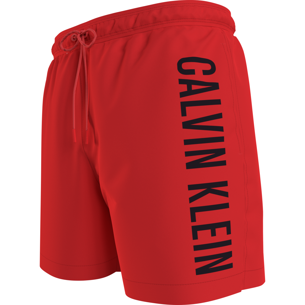 Calvin Klein Plus Size Drawstring Swimwear Men KM0KM01004-XM9, Ανδρικό Μαγιό Calvin Klein Μεσαίου Μήκους, ΚΟΚΚΙΝΟ