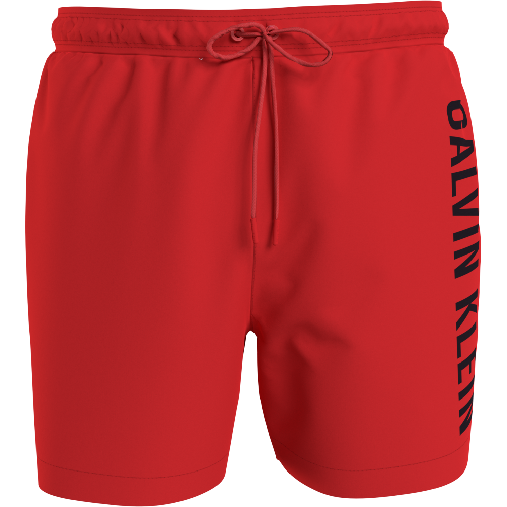 Calvin Klein Plus Size Drawstring Swimwear Men KM0KM01004-XM9, Ανδρικό Μαγιό Calvin Klein Μεσαίου Μήκους, ΚΟΚΚΙΝΟ