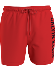 Calvin Klein Plus Size Drawstring Swimwear Men KM0KM01004-XM9, Ανδρικό Μαγιό Calvin Klein Μεσαίου Μήκους, ΚΟΚΚΙΝΟ