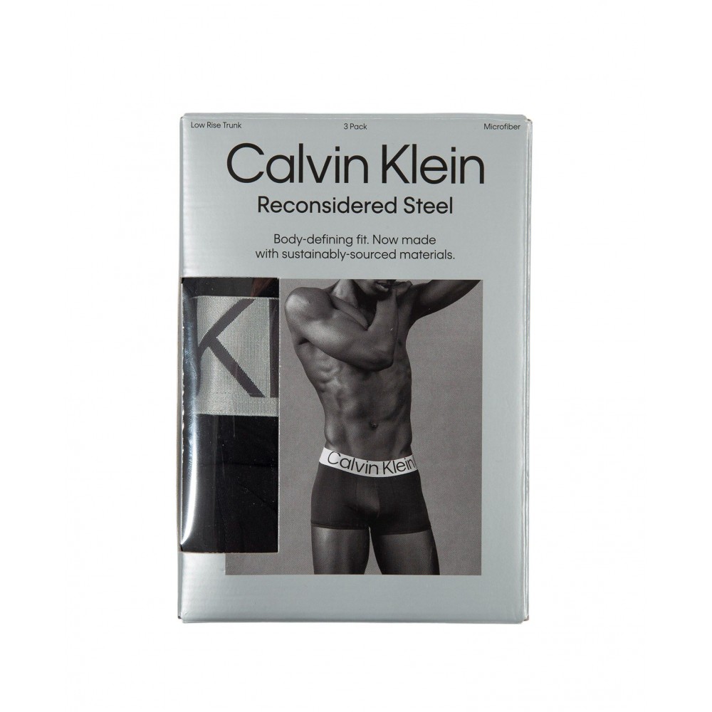 Calvin Klein 3Pack Microfiber Low Rise Trunk 000NB3074A-MHQ,  Black