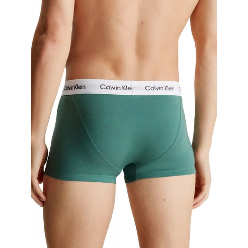 Calvin Klein Low Rise Trunk  3pk 0000U2664G-N21 Ανδρικά Μπόξερ  3 τεμαχίων, ΠΡΑΣΙΝΟ-ΜΕΝΤΑ-ΣΙΕΛ