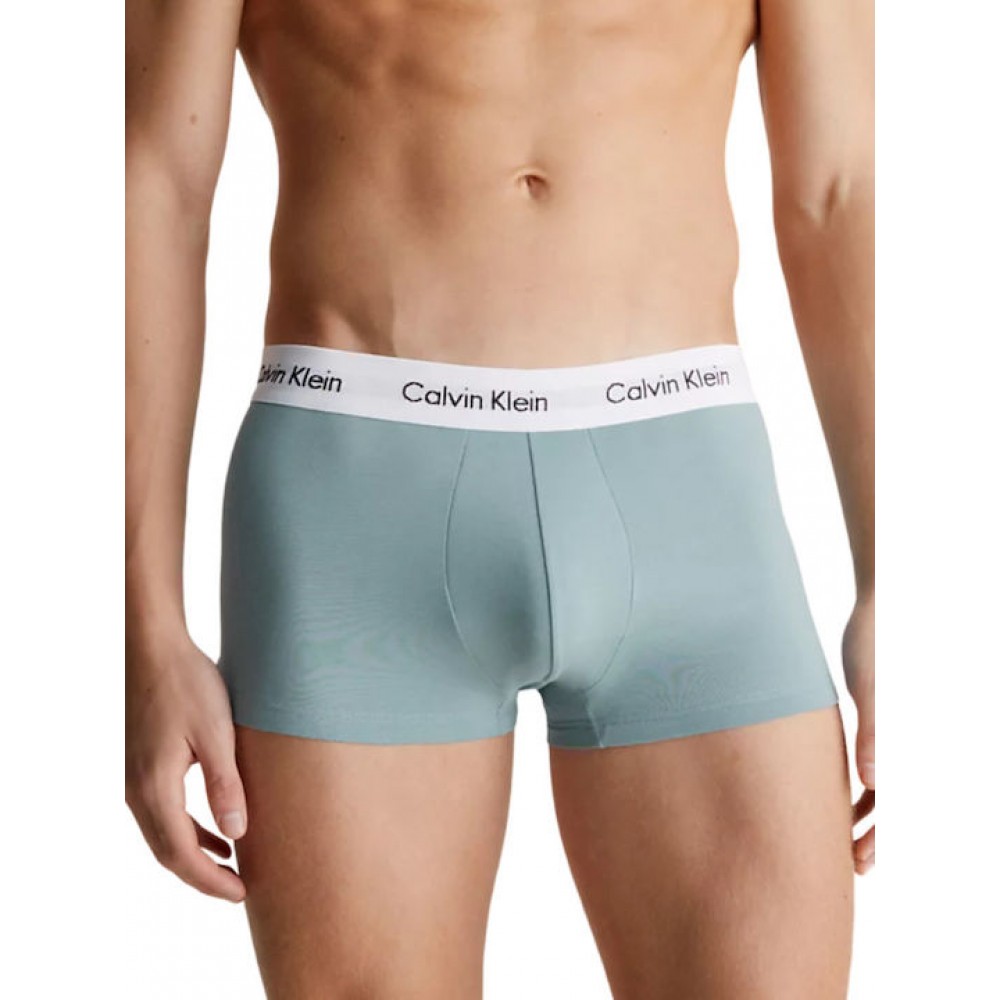 Calvin Klein Low Rise Trunk  3pk 0000U2664G-N21 Ανδρικά Μπόξερ  3 τεμαχίων, ΠΡΑΣΙΝΟ-ΜΕΝΤΑ-ΣΙΕΛ