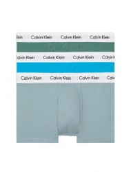 Calvin Klein Low Rise Trunk  3pk 0000U2664G-N21 Ανδρικά Μπόξερ  3 τεμαχίων, ΠΡΑΣΙΝΟ-ΜΕΝΤΑ-ΣΙΕΛ