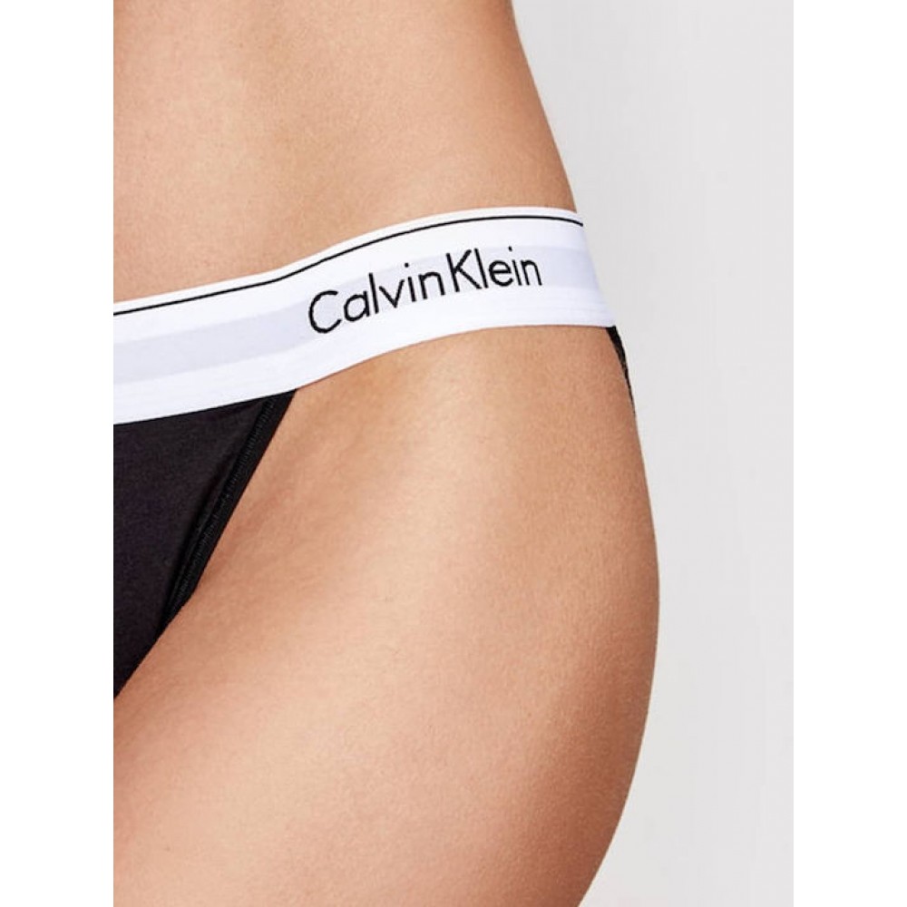 Γυναικείο Κυλοτάκι Ψηλόμεσο Calvin Klein  000QF4977A-001 High Leg Tanga, ΜΑΥΡΟ