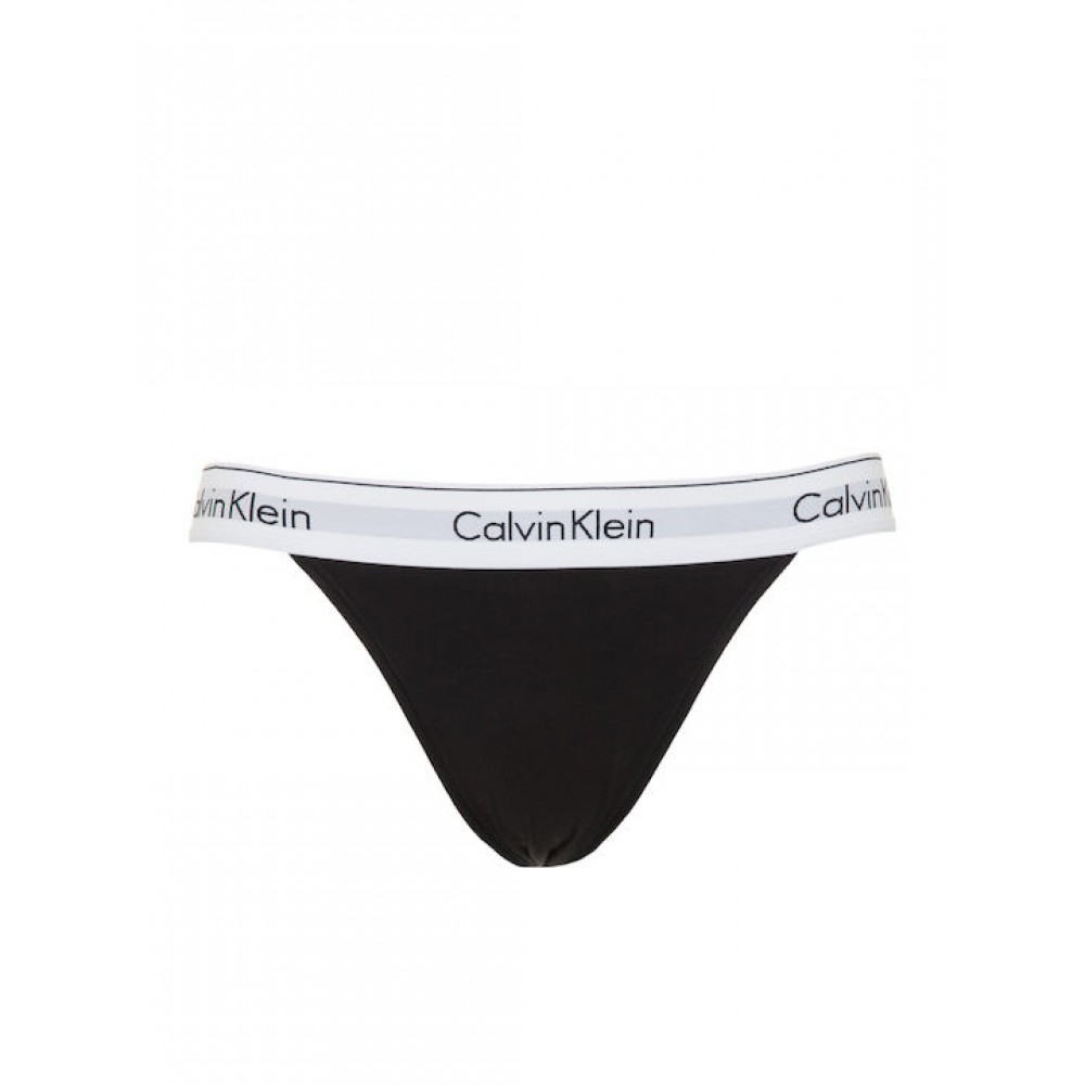 Γυναικείο Κυλοτάκι Ψηλόμεσο Calvin Klein  000QF4977A-001 High Leg Tanga, ΜΑΥΡΟ