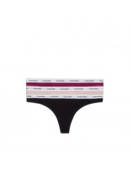 Calvin Klein Thong 3Pack 000QD5209E-NP6, Γυναικεία String Κυλοτάκια σετ 3 τεμ. MULTI COLOUR
