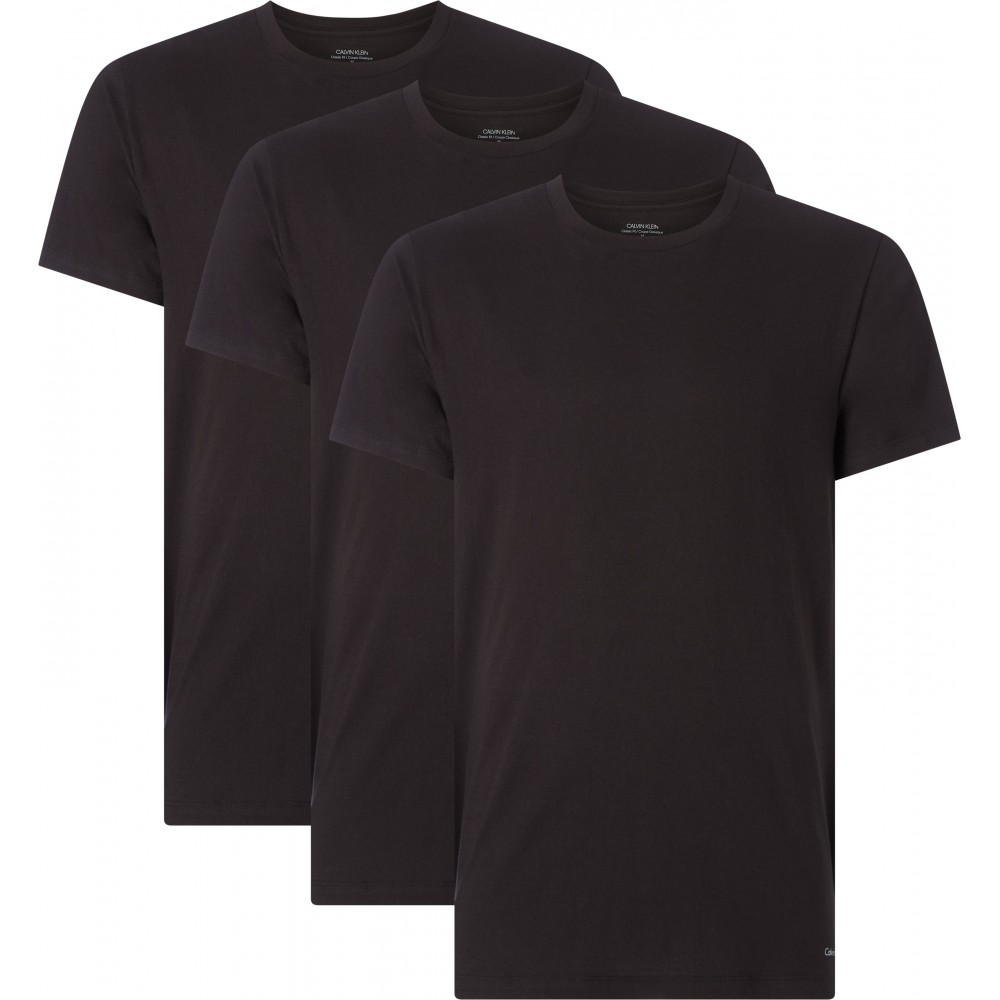 Calvin Klein 000NB4011E-001 S/S Crew Neck 3pk, Ανδρικές Φανέλες Κοντό Μανίκι 3 τεμ.  ΜΑΥΡΟ